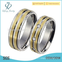 Custom gold and silver bands rings for couples,valentine ring 22ct gold ring